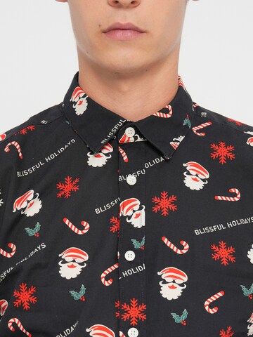 Only & Sons Слим Рубашка 'ONSELF XMAS' в Черный