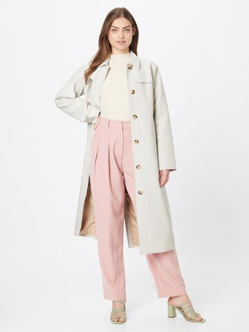 Nasty Gal Loose fit Pleat-front trousers in Pink