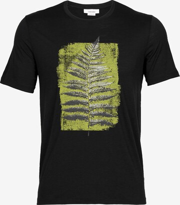 ICEBREAKER - Camiseta funcional 'Tech Lite II Fern Imprint' en negro: frente
