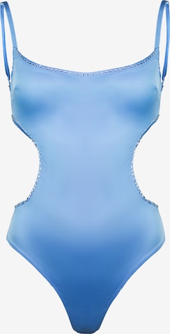 OW Collection Shirt bodysuit 'ELISHA' in Blue: front