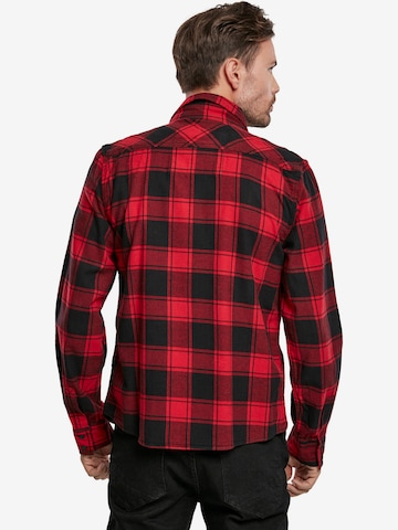 Brandit Regular fit Button Up Shirt in Red