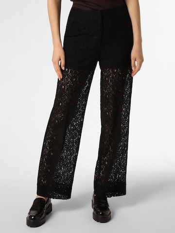 SECOND FEMALE Wide leg Broek ' Lacy ' in Zwart: voorkant