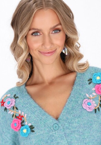 IZIA Gebreid vest 'Fashion Look' in Blauw