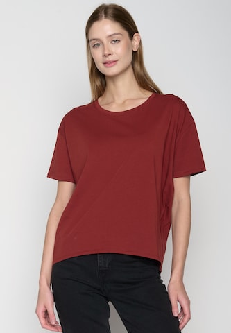 GREENBOMB T-Shirt 'Feel' (GOTS) in Rot: Vorderseite