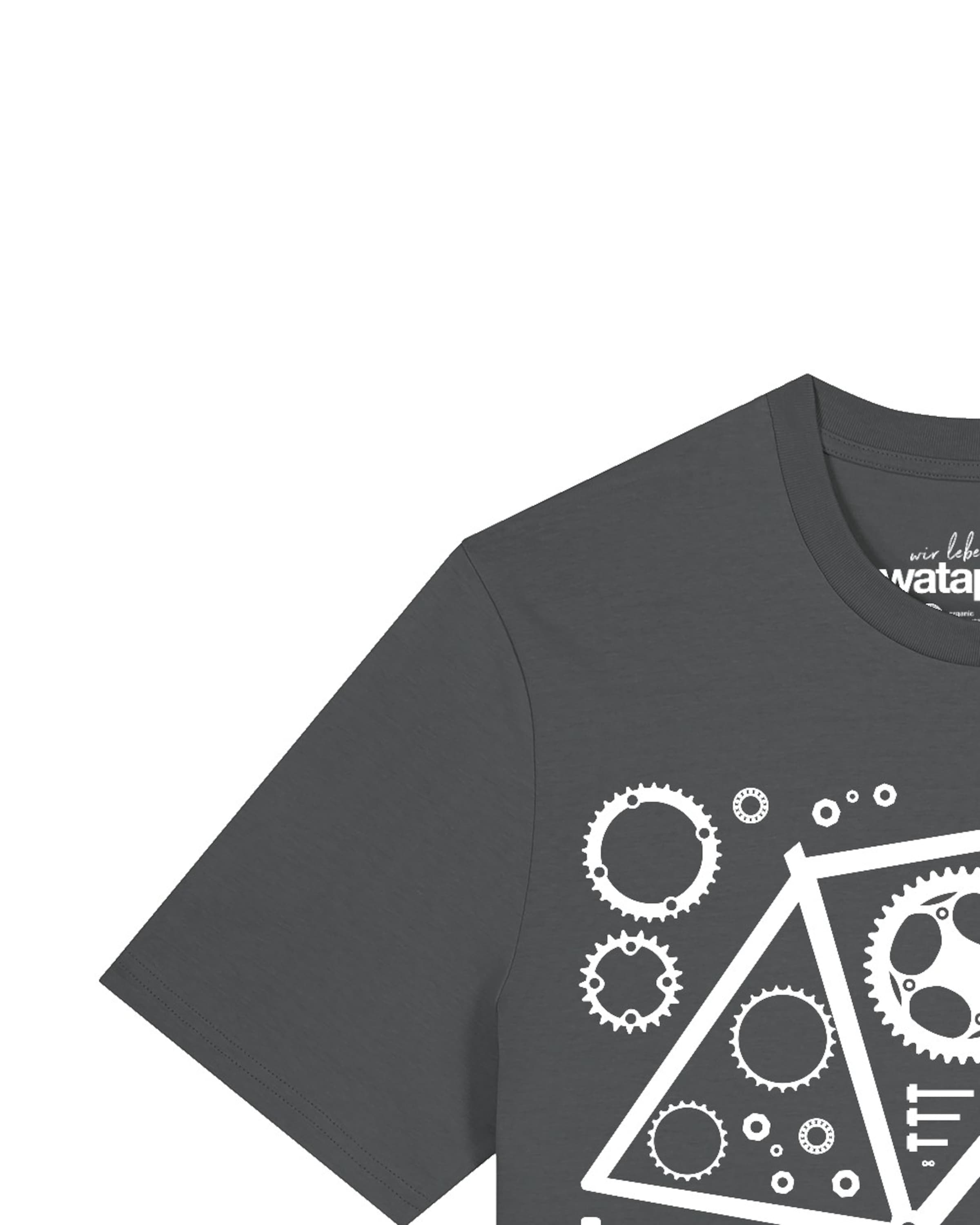T-Shirt 'Fahrradteile' Watapparel en gris