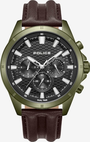 Montre à affichage analogique POLICE en vert : devant