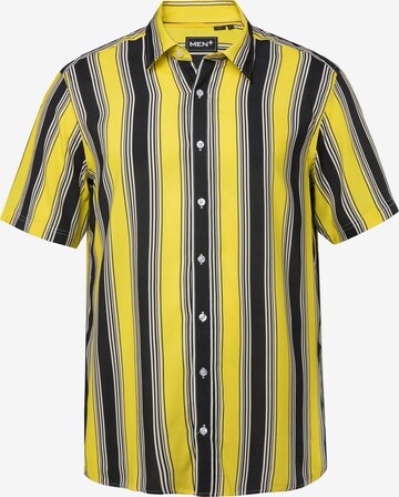 Men Plus Comfort fit Button Up Shirt in Yellow: front