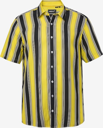 Men Plus Comfort fit Button Up Shirt in Yellow: front