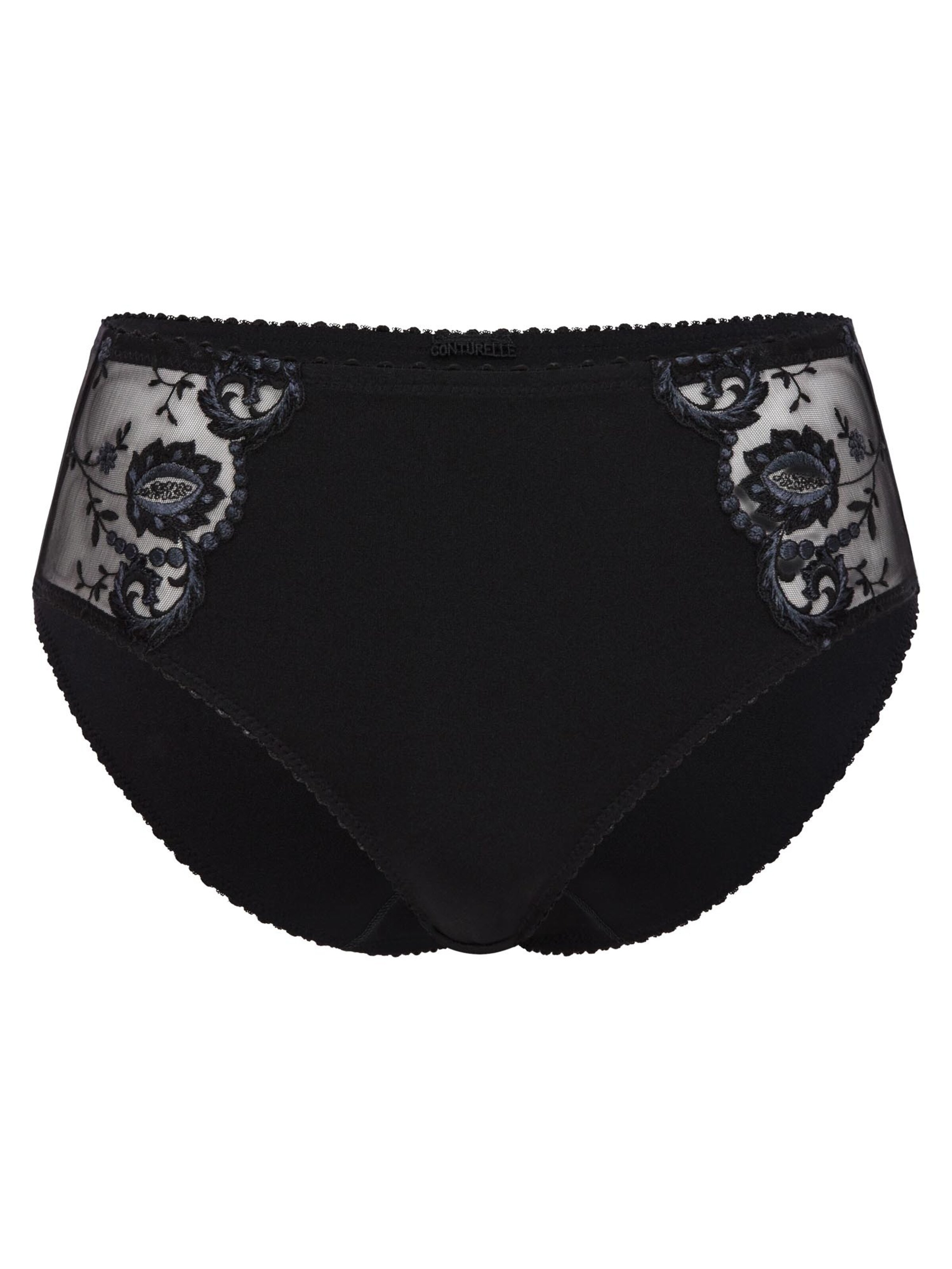 Conturelle Panty 'Provence' in Black: front