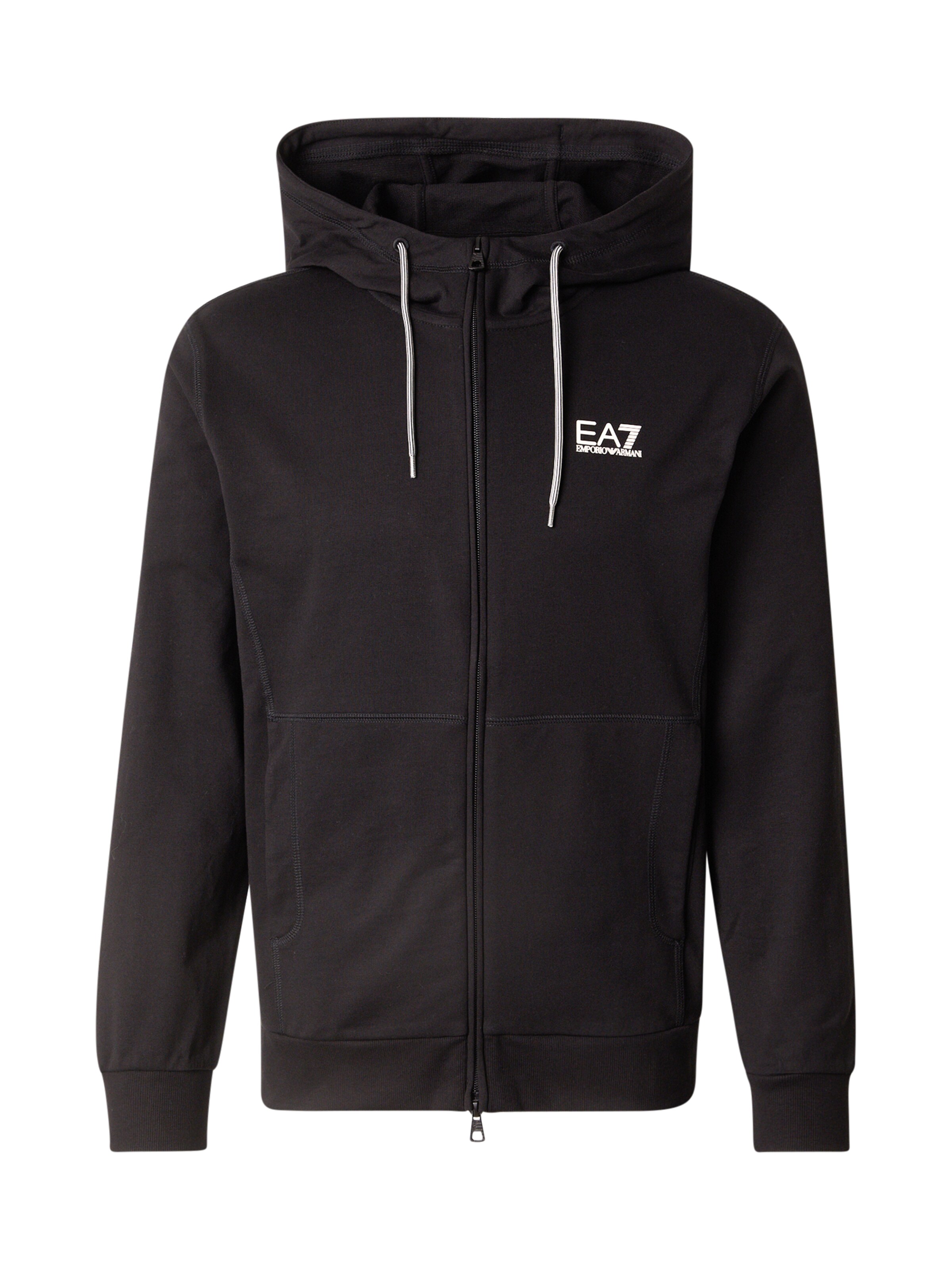 EA7 Emporio Armani Суичъри с качулка в черно: отпред