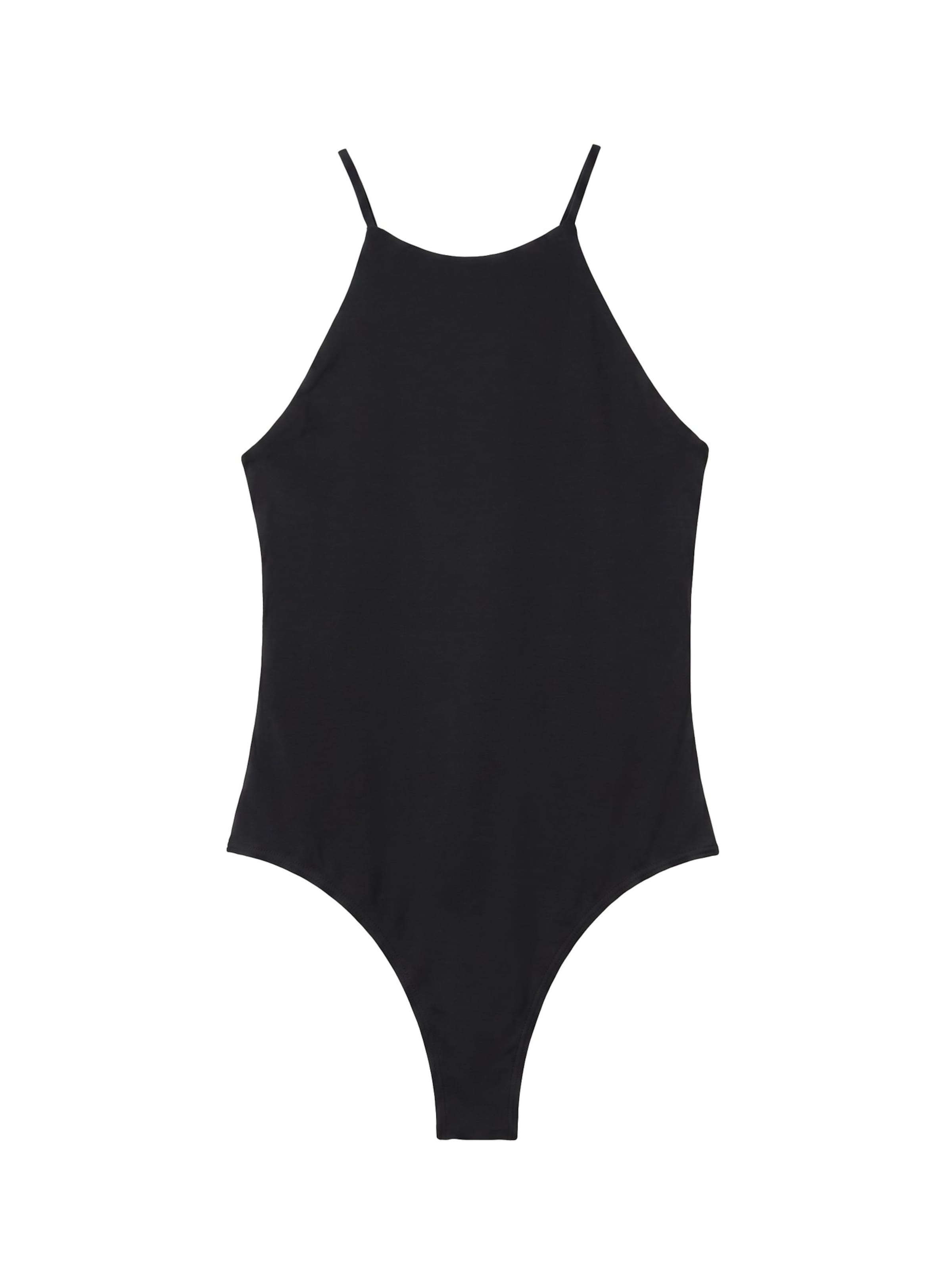 Pull&Bear Rövid body - fekete: elől