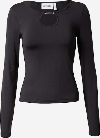 WEEKDAY Μπλουζάκι 'Enya' σε μαύρο: μπροστά