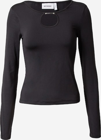 WEEKDAY Shirt 'Enya' in Black: front