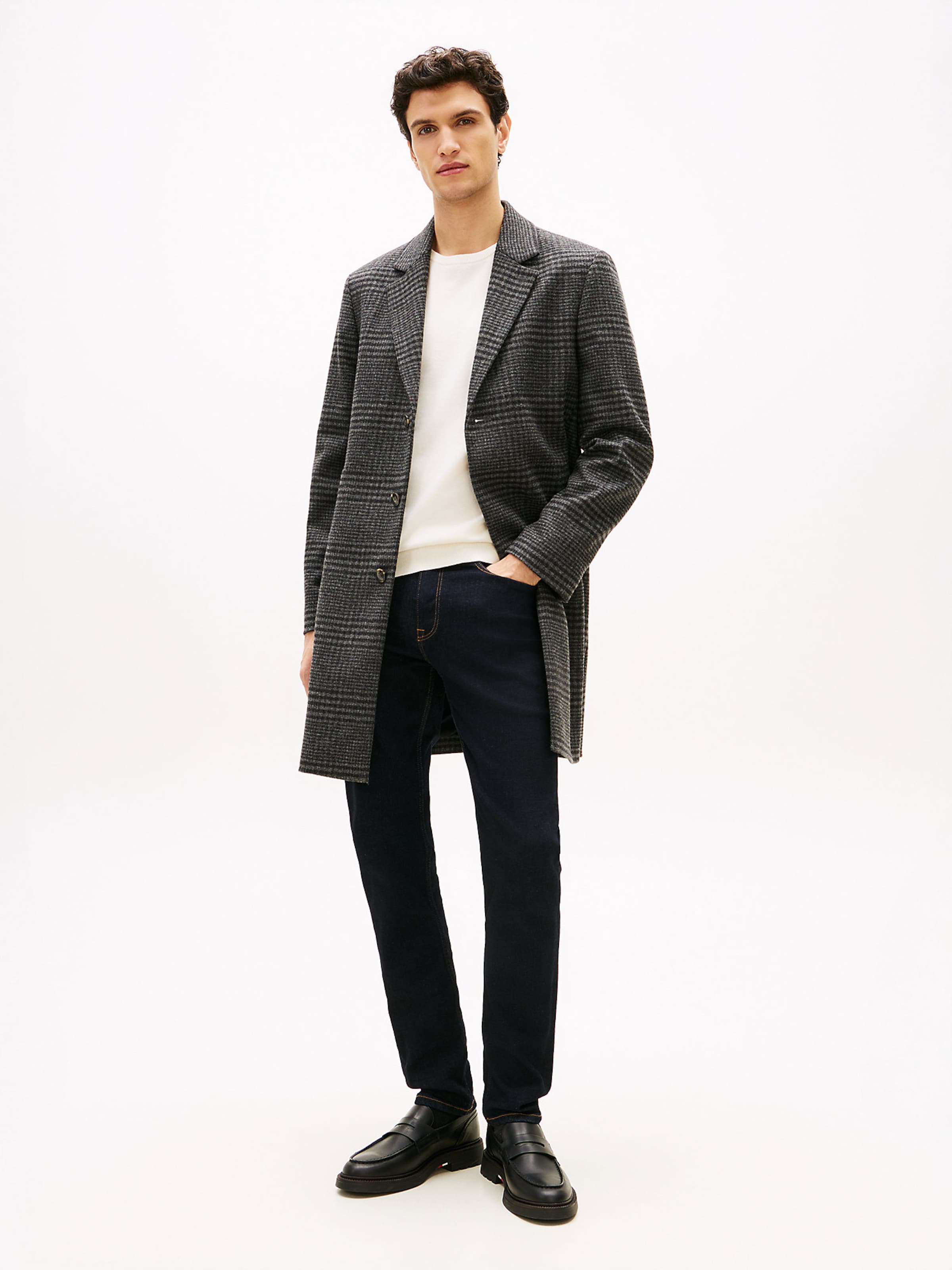 Manteau mi-saison TOMMY HILFIGER en gris : devant