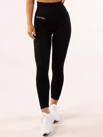 Skinny Pantaloni sportivi 'Amica' di Divina in nero: frontale