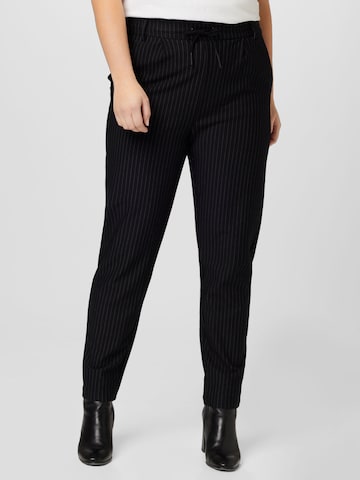 ONLY Carmakoma Slim fit Pleat-front trousers 'GOLDTRASH' in Black: front