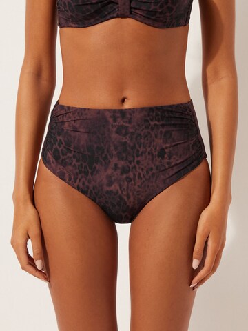CALZEDONIA Bikini Bottoms 'SHINY SATIN' in Black: front
