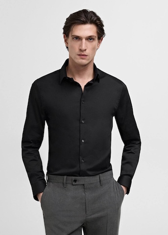 MANGO MAN Slim fit Business Shirt 'Emotion' in Black: front