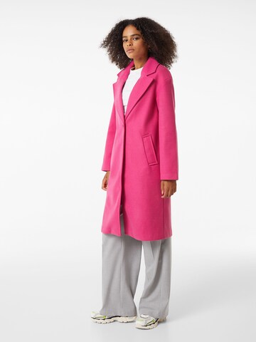 Bershka Between-Seasons Coat in Pink: front