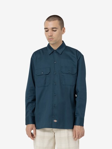 mėlyna DICKIES Standartinis modelis Marškiniai 'WORK': priekis