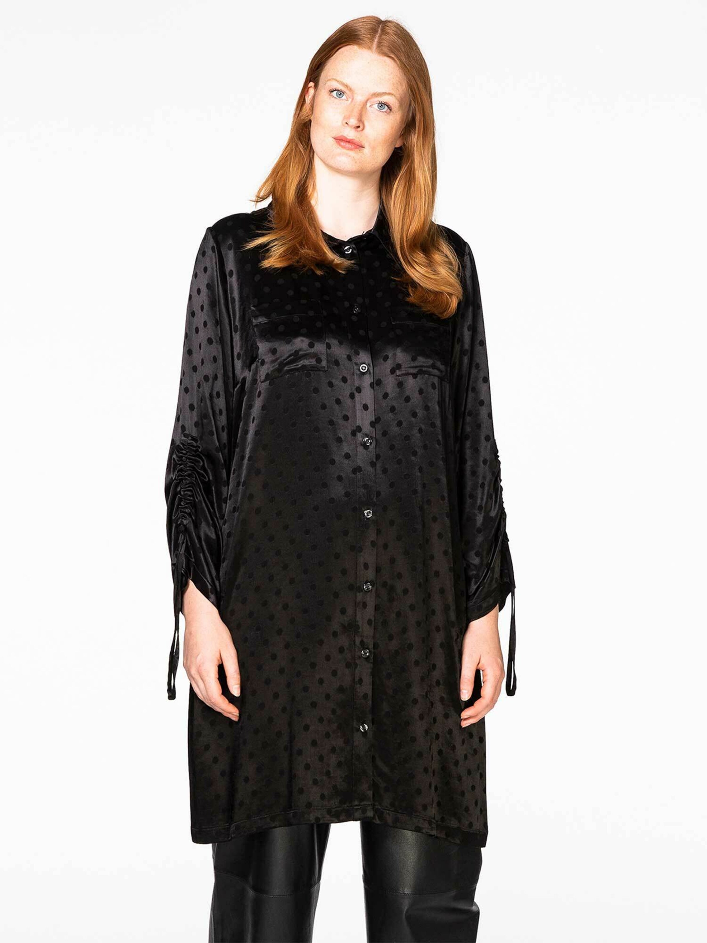 Frauen Große Größen Yoek Bluse in Schwarz - TR67059 Frauen Große Größen Yoek Bluse in Schwarz - TR67059