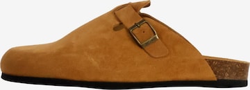 Tamaris Muiltjes 'Flache Pantoletten aus Leder' in Beige: voorkant
