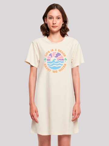 Robe 'Life Is A Beach Enjoy The Waves' F4NT4STIC en beige : devant