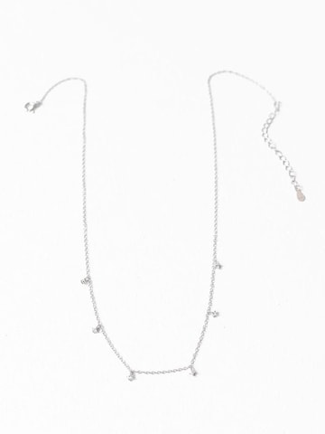 Hey Happiness - Cadena 'Petite Sparkle' en plata: frente