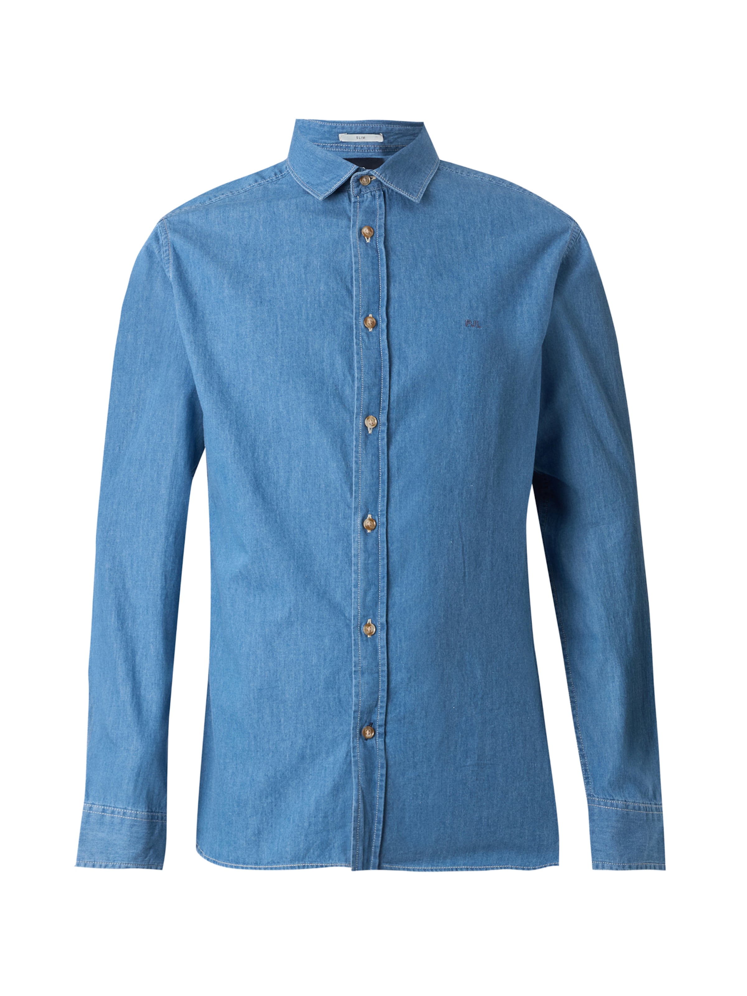 Pepe Jeans - Ajuste estrecho Camisa 'ABEL' en azul: frente