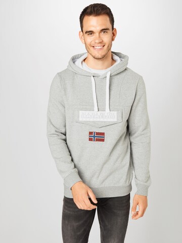 NAPAPIJRI Sweatshirt 'Burgee Win' in Grijs: voorkant