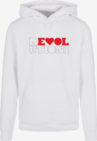 Merchcode Sweatshirt 'Beatles - Revolution Lights' in Wit: voorkant