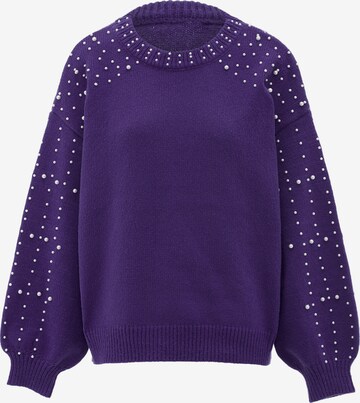 Pull-over faina en violet : devant