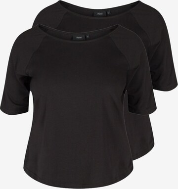 T-shirt Zizzi en noir : devant