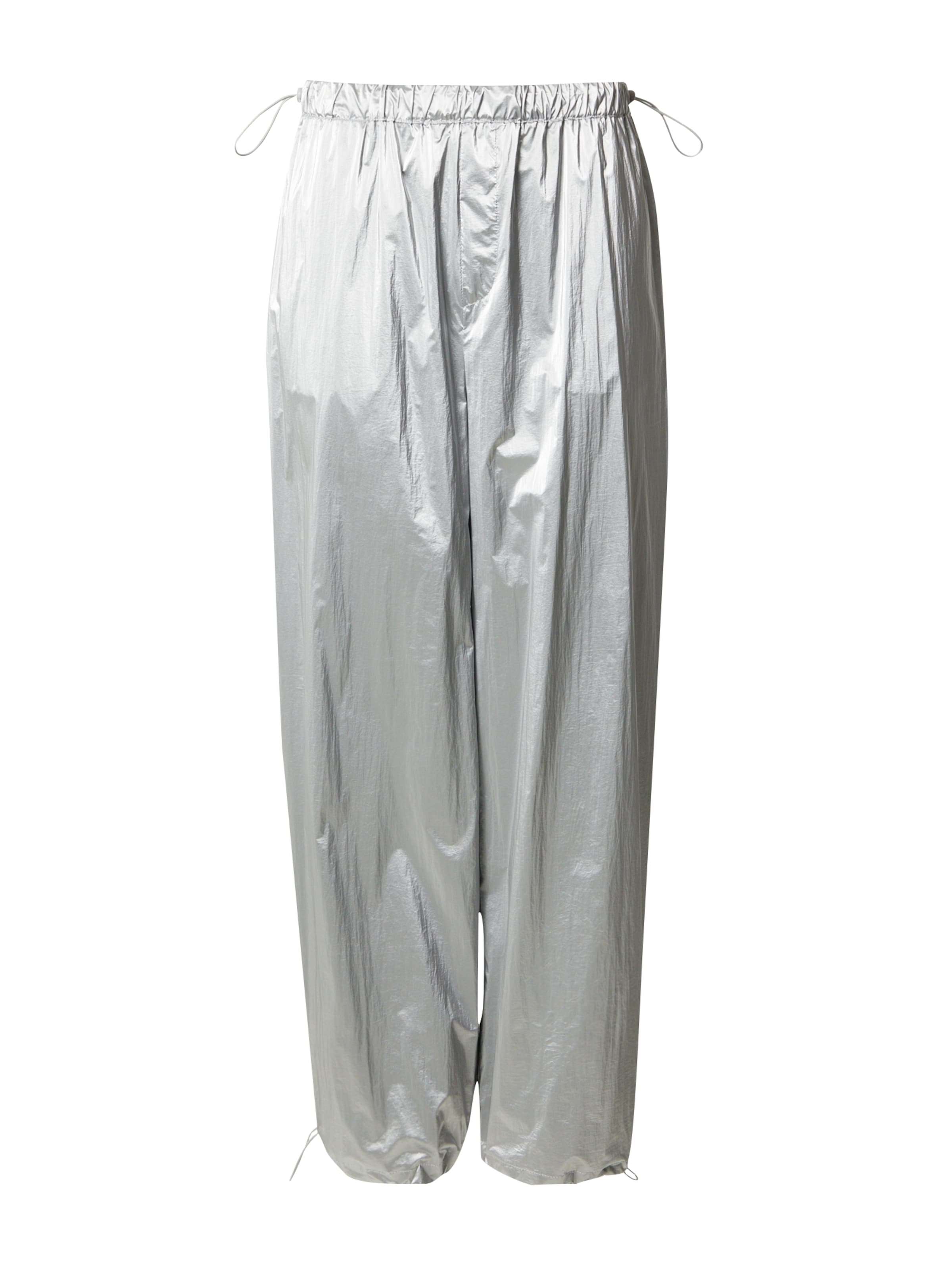 VIERVIER Wide leg Pants 'Ylvi' in Silver: front