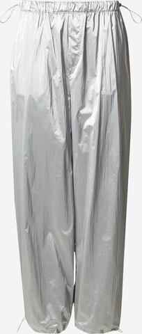 VIERVIER Wide leg Broek 'Ylvi' in Zilver: voorkant