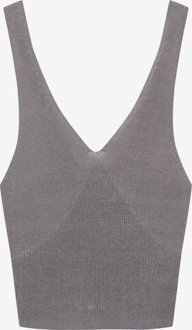 Pull&Bear Knitted Top in Grey: front