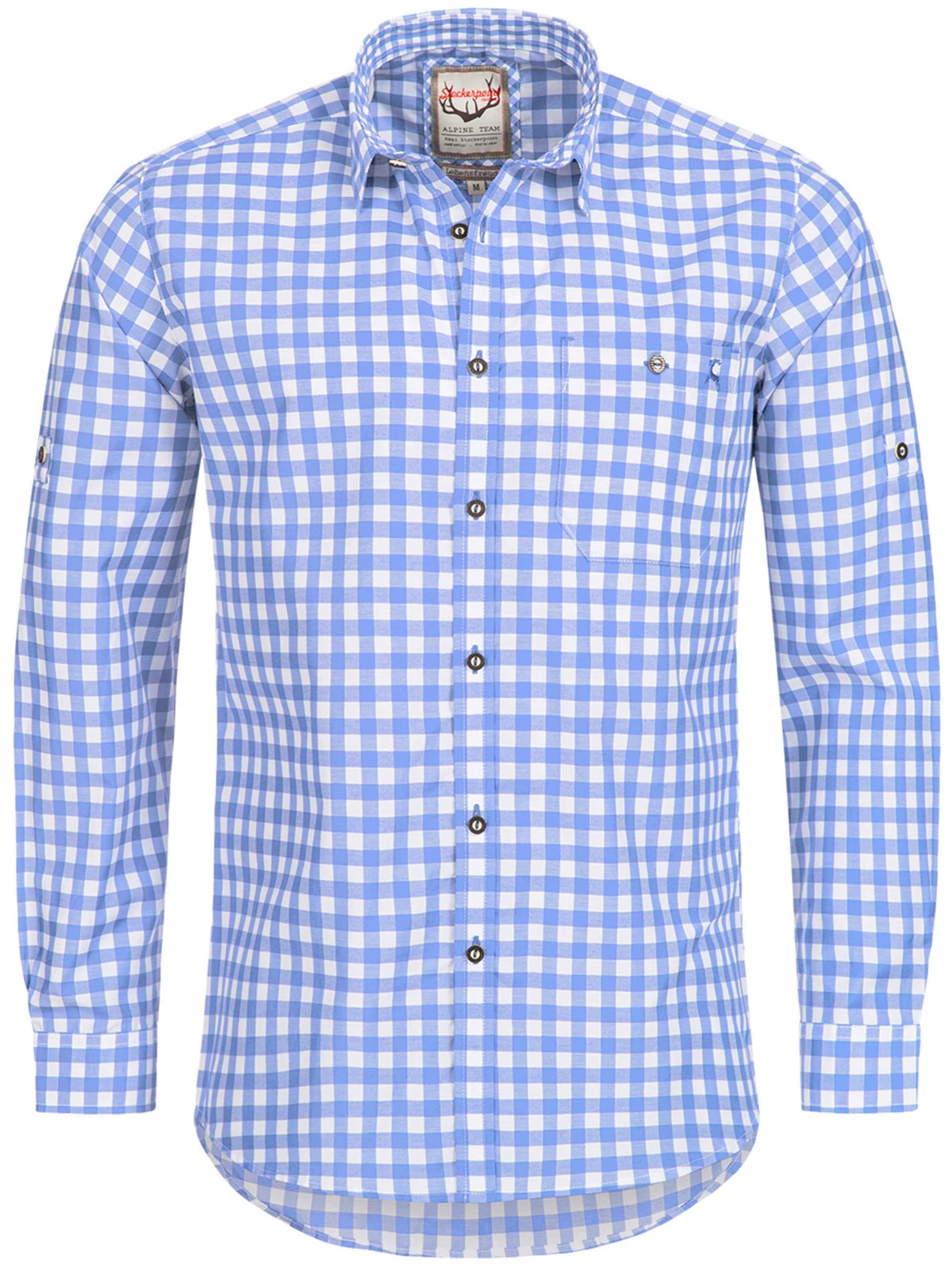 STOCKERPOINT Trachtenshirt 'Franzl'‌‌‌‌‌‌‌ in Blau: Vorderseite