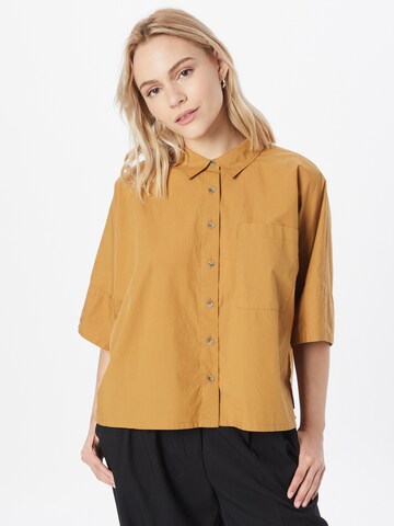 Blanche Blouse 'Biella' in Bruin: voorkant