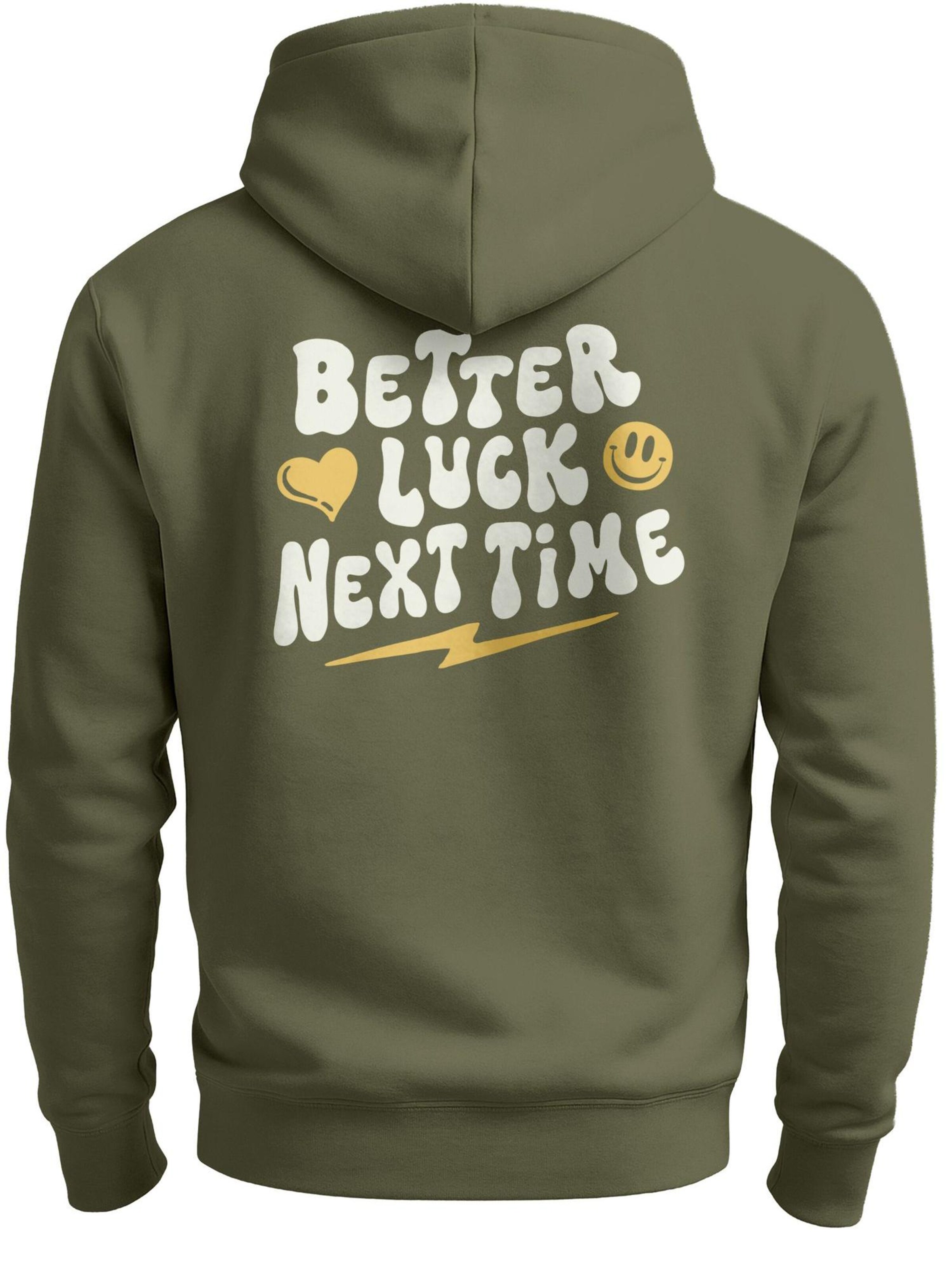 Neverless Sweatshirt 'better luck next time'‌‌‌‌‌ in Grün