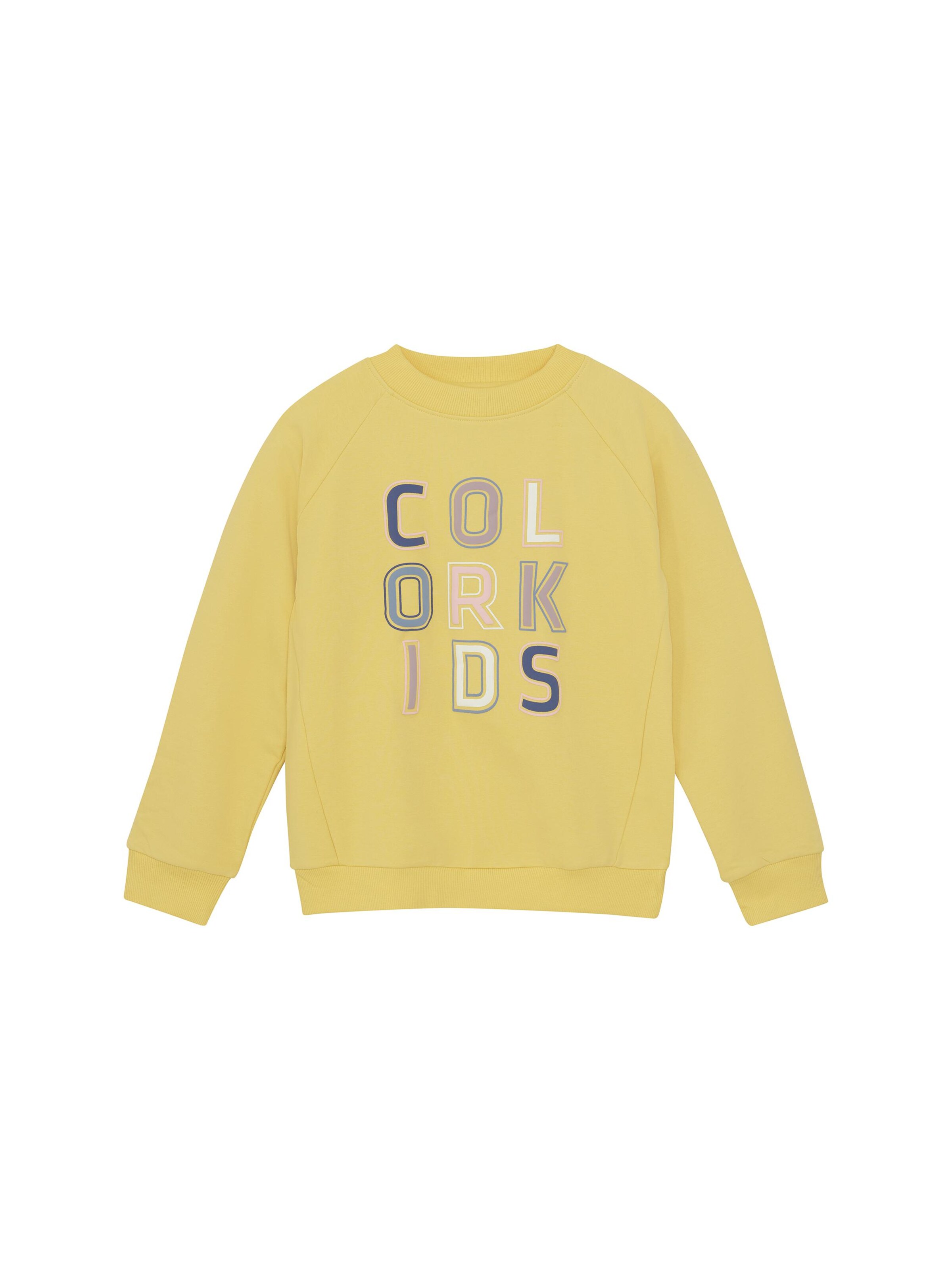 Pullover ' COSweat W. JR. Logo Print ' di COLOR KIDS in giallo: frontale