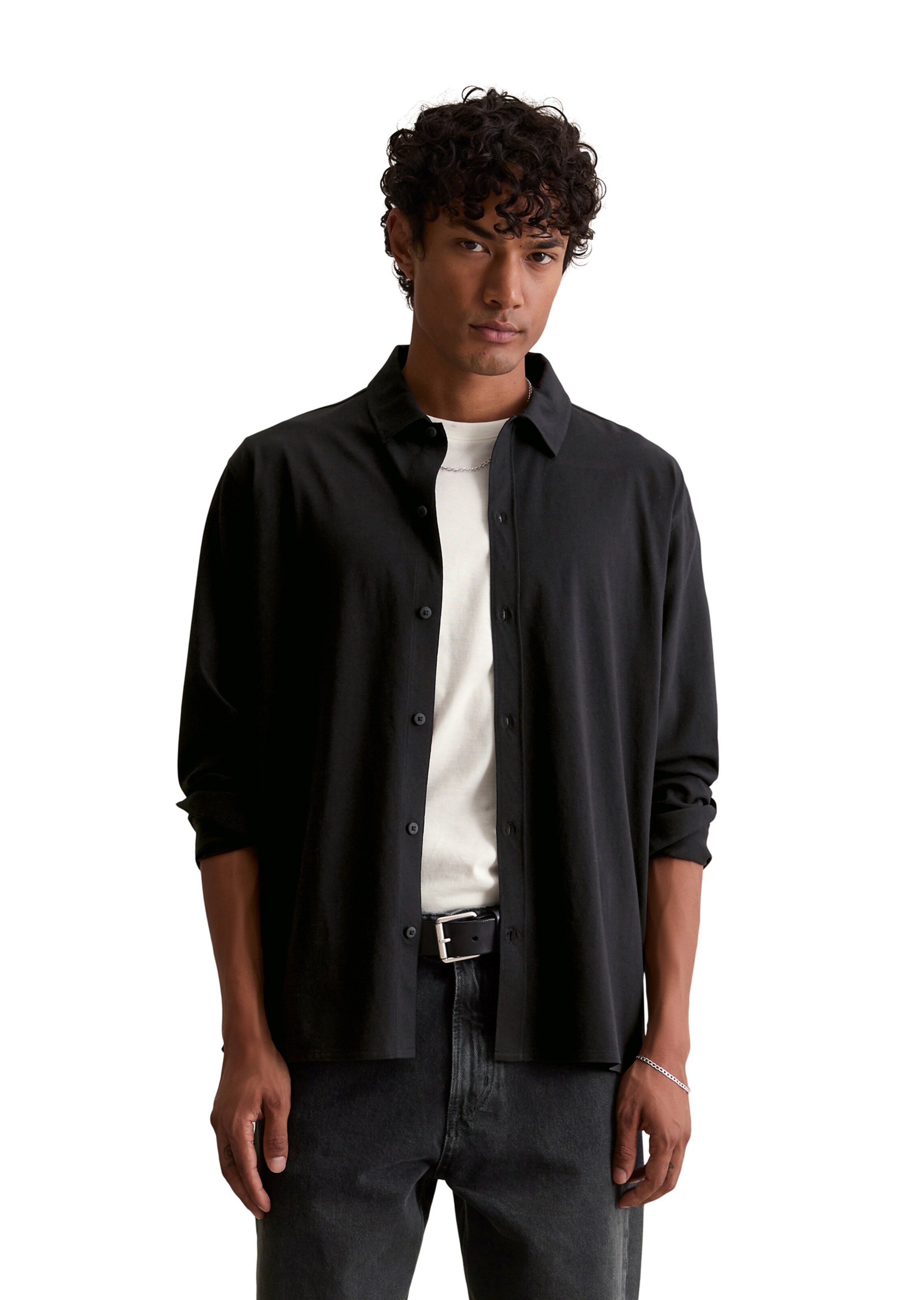 Marc O'Polo DENIM Comfort fit Overhemd in Zwart: voorkant
