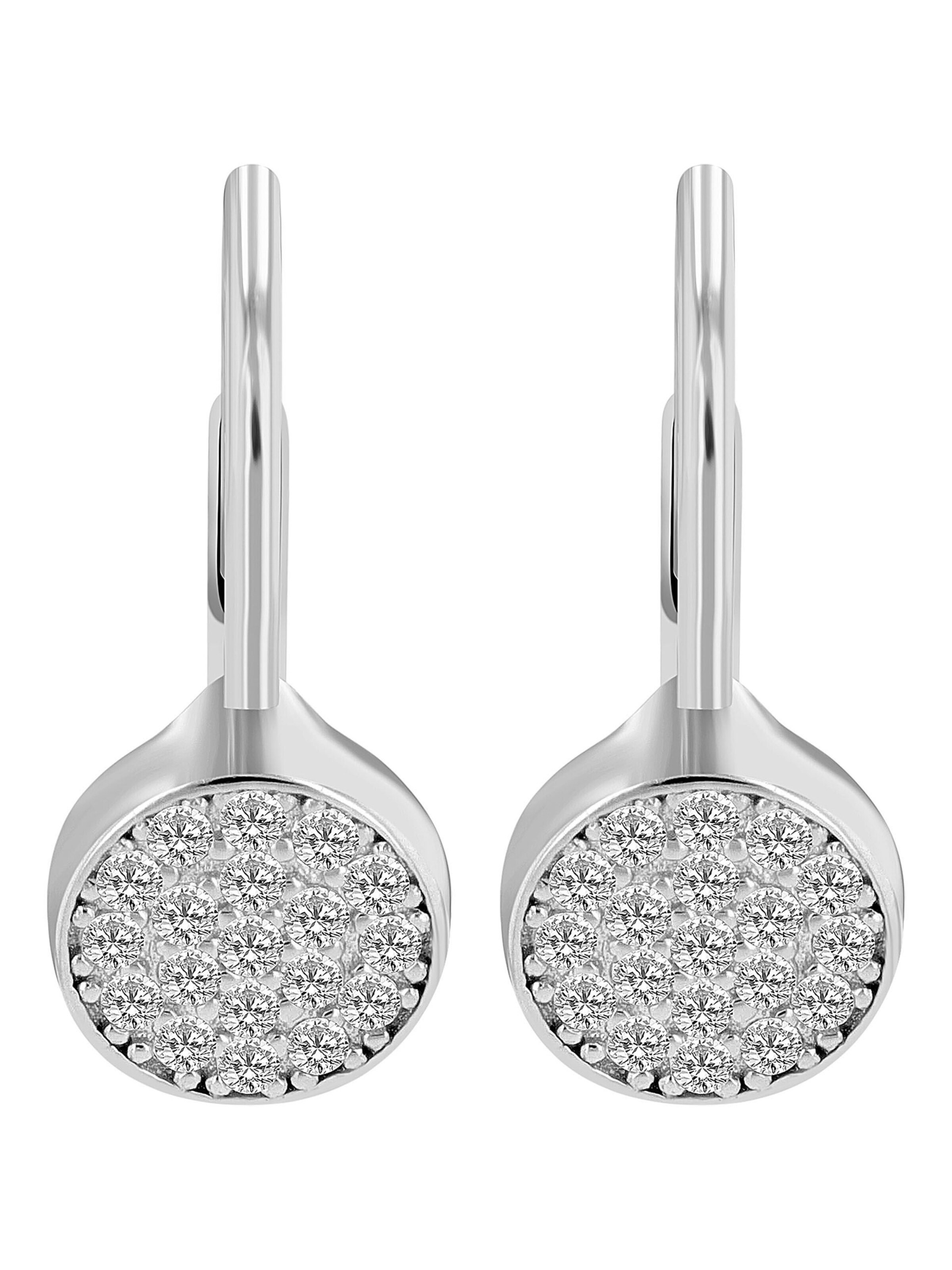 Akzent Earrings '"Indra" aus 925 Sterlingsilber, rhodiniert, langlebig' in Silver: front
