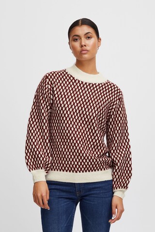 Pull-over 'Kamara' ICHI en beige : devant
