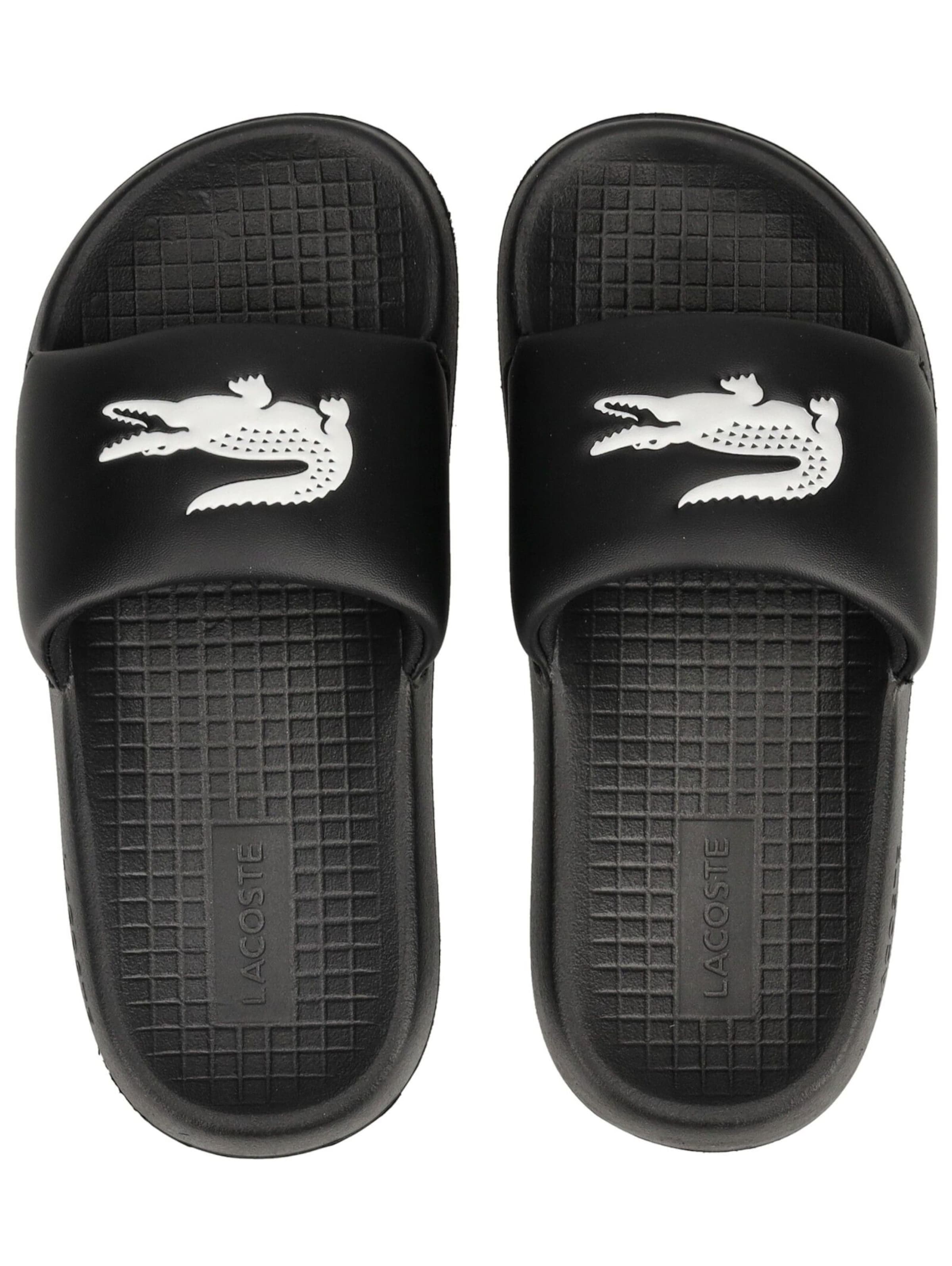 LACOSTE Badeschuh in Schwarz