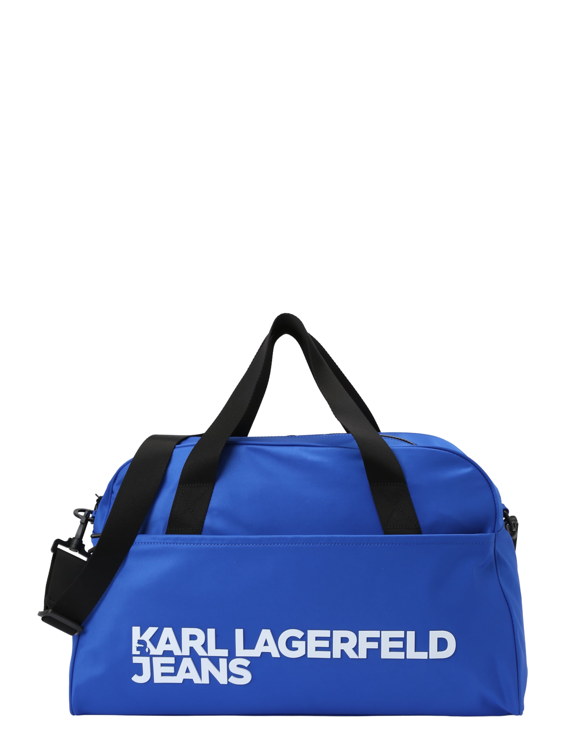 KARL LAGERFELD JEANS Пътна чанта в синьо: отпред