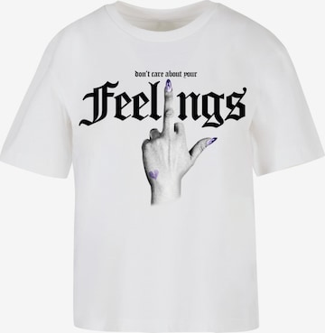 Miss Tee Paita 'Don't Care' värissä valkoinen: etupuoli