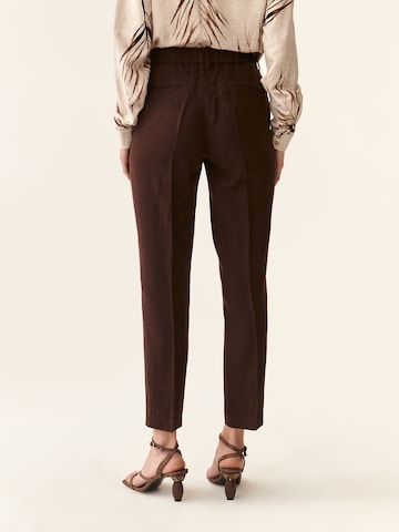 Regular Pantalon à plis 'Milo' TATUUM en marron