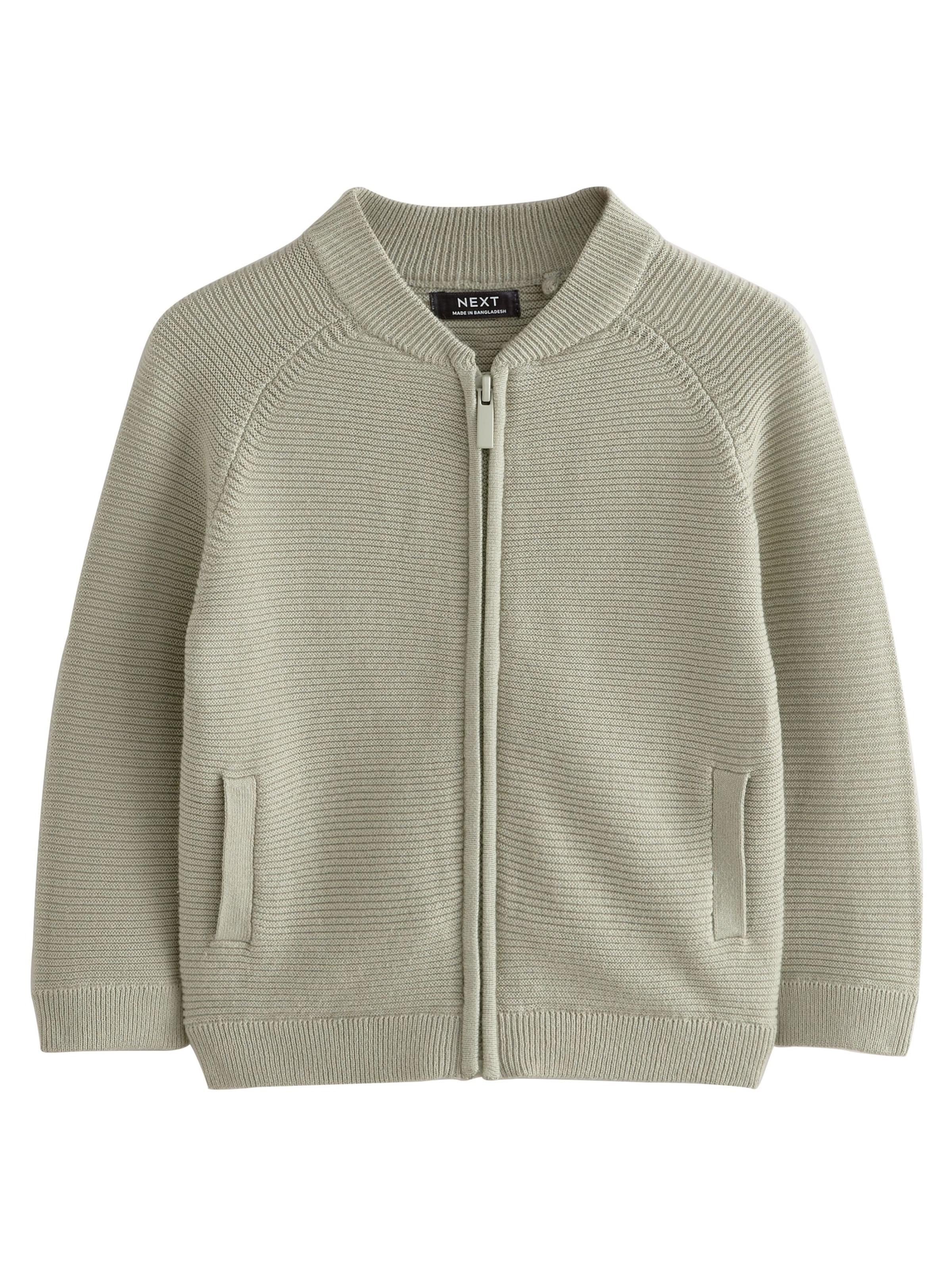 zaļš Next Adīta jaka: no priekšpuses