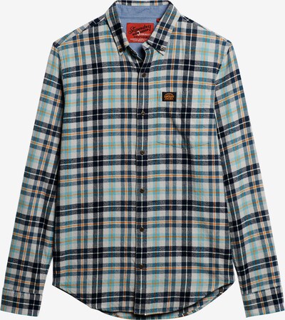 Superdry Button Up Shirt in marine blue / Light blue / Light grey / Orange, Item view
