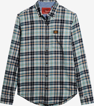 Superdry Comfort fit Button Up Shirt in Blue: front